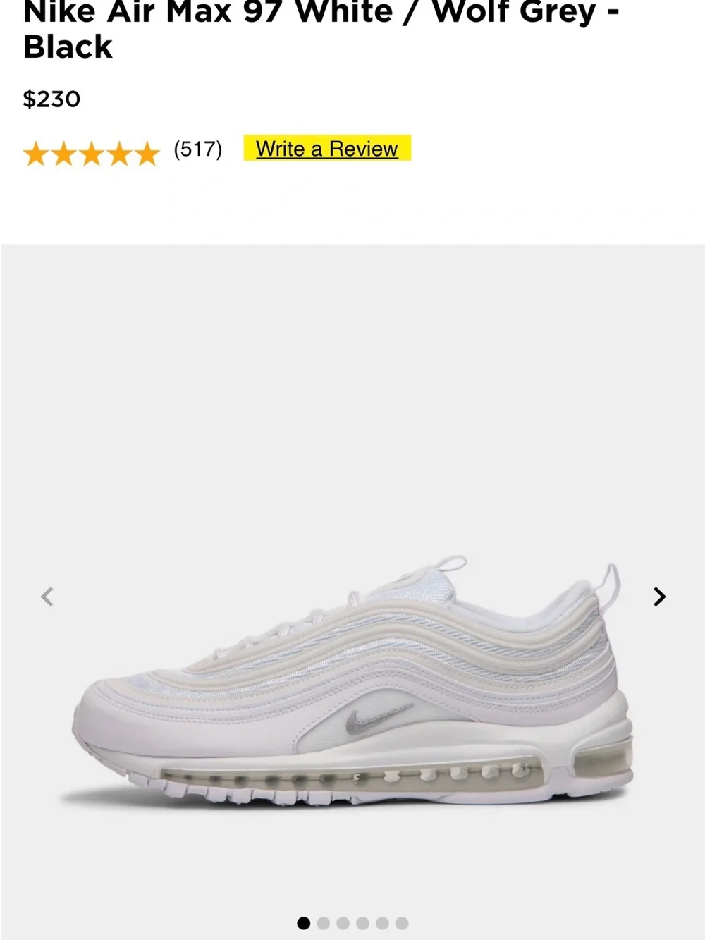 Nike Air Max 97 Low-Top Sneakers in Cream White - Picture 8 of 8